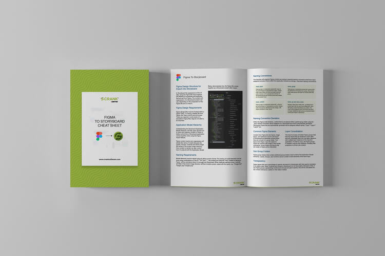 Figma to Storyboard cheat sheet mockup for website